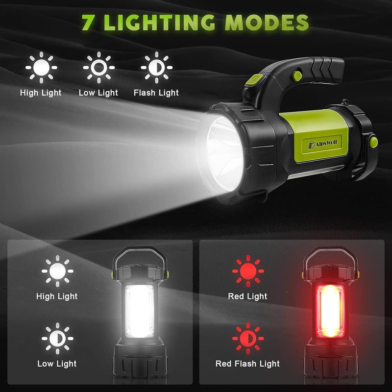 AlpsWolf Camping Lantern Rechargeable, 2 Pack Same LED Flashlight Spotlight Lantern with 800LM, 3600 mAh, Portable Bright Camping Light for Emergency Hurricane, Outdoor Hiking Power Outages - Image 5